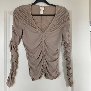 H&M Gathered Beige Top